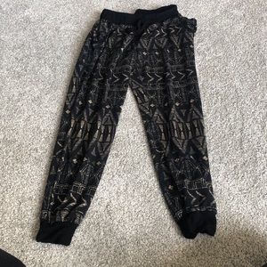 Black and gold flowy pants